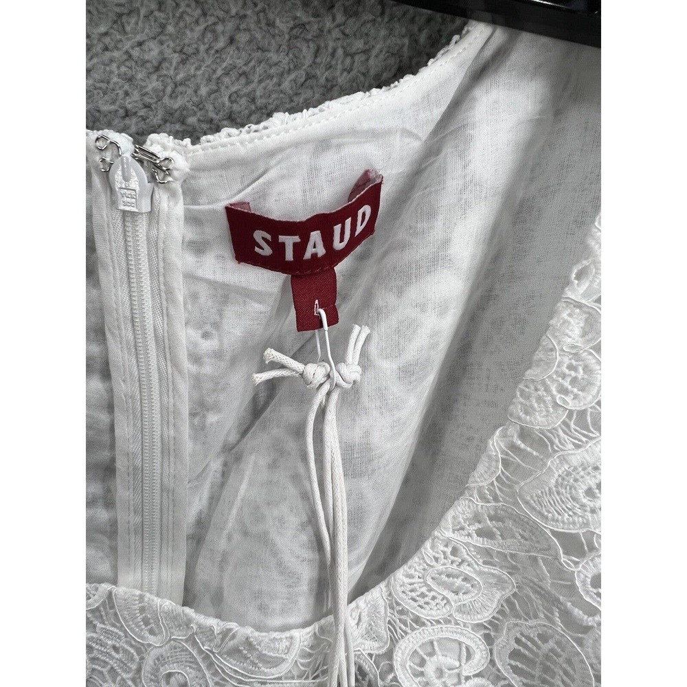 Staud Beth Long Sleeve Lace Empire Waist Dress - Picture 9 of 11